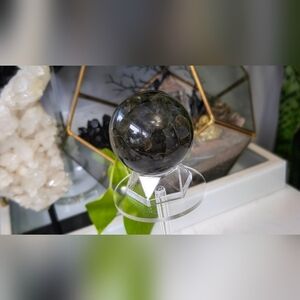 Labradorite Sphere with Plastic Stand